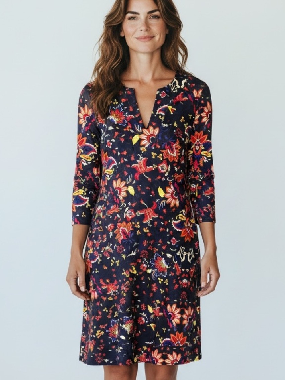 Jude Connally Megan Dress Dark Navy Paisley Floral Jude Fabric Size Small